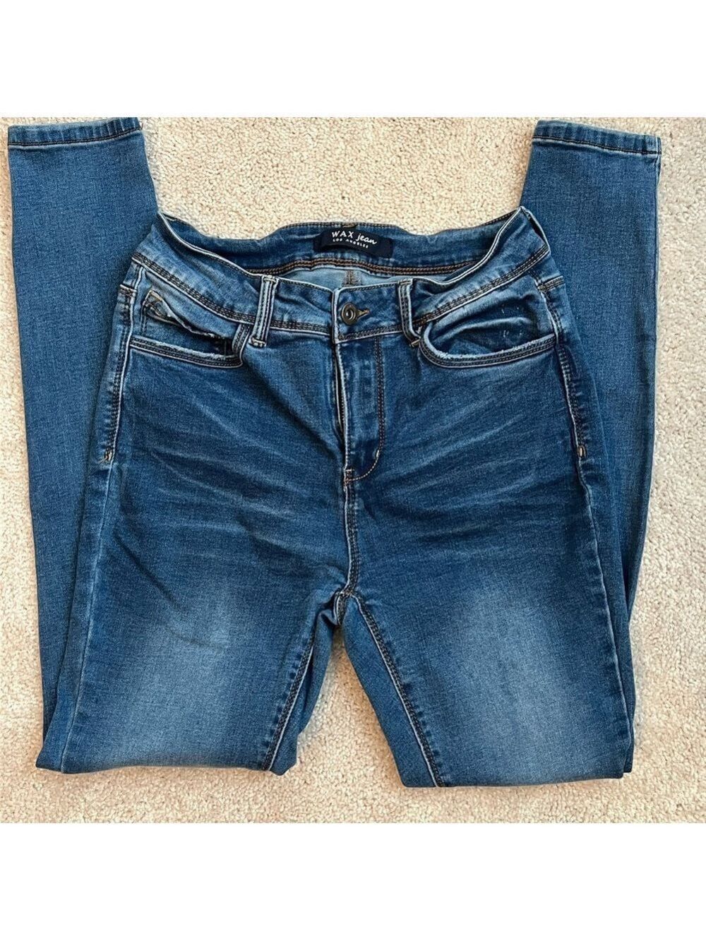 Wax Jean Blue Faded Skinny Denim - Picture 1 of 7